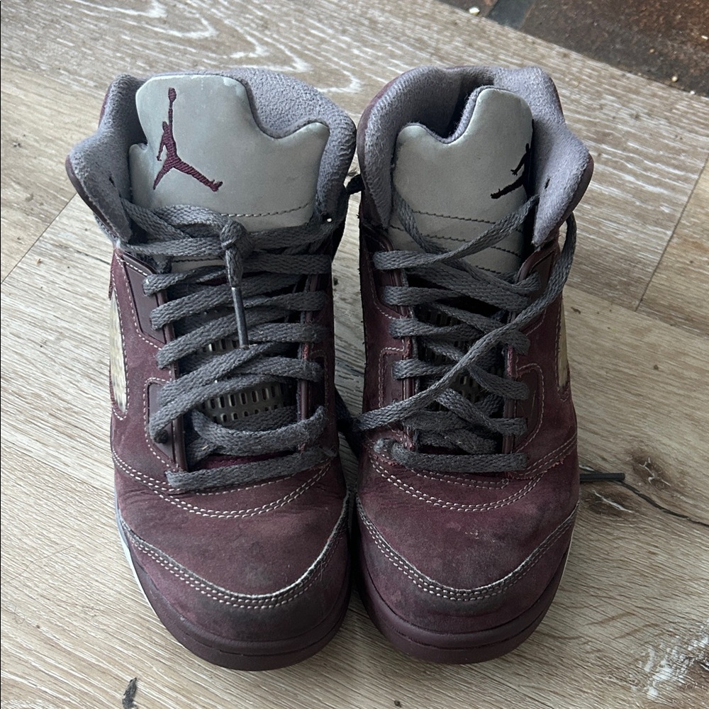 Jordan Burgundy and Gray Sneakers